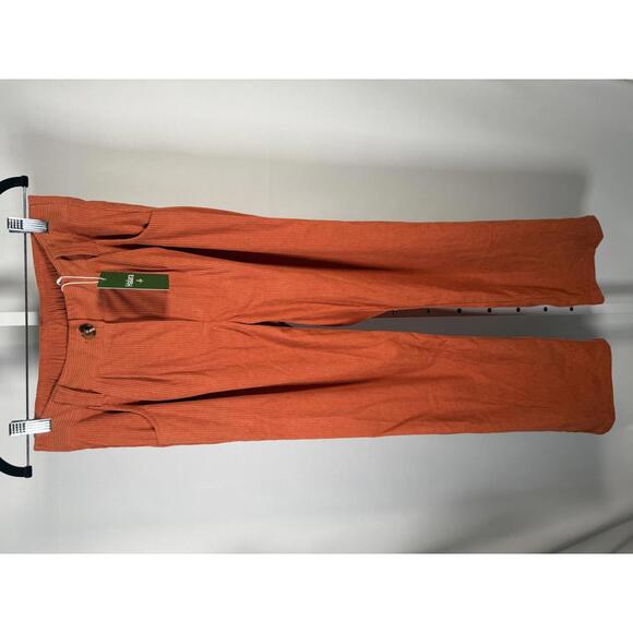 NWT Halara Mid Rise Zipper Pocket Corduroy Casual Pants Baked Clay - Small Tall - Picture 3 of 11